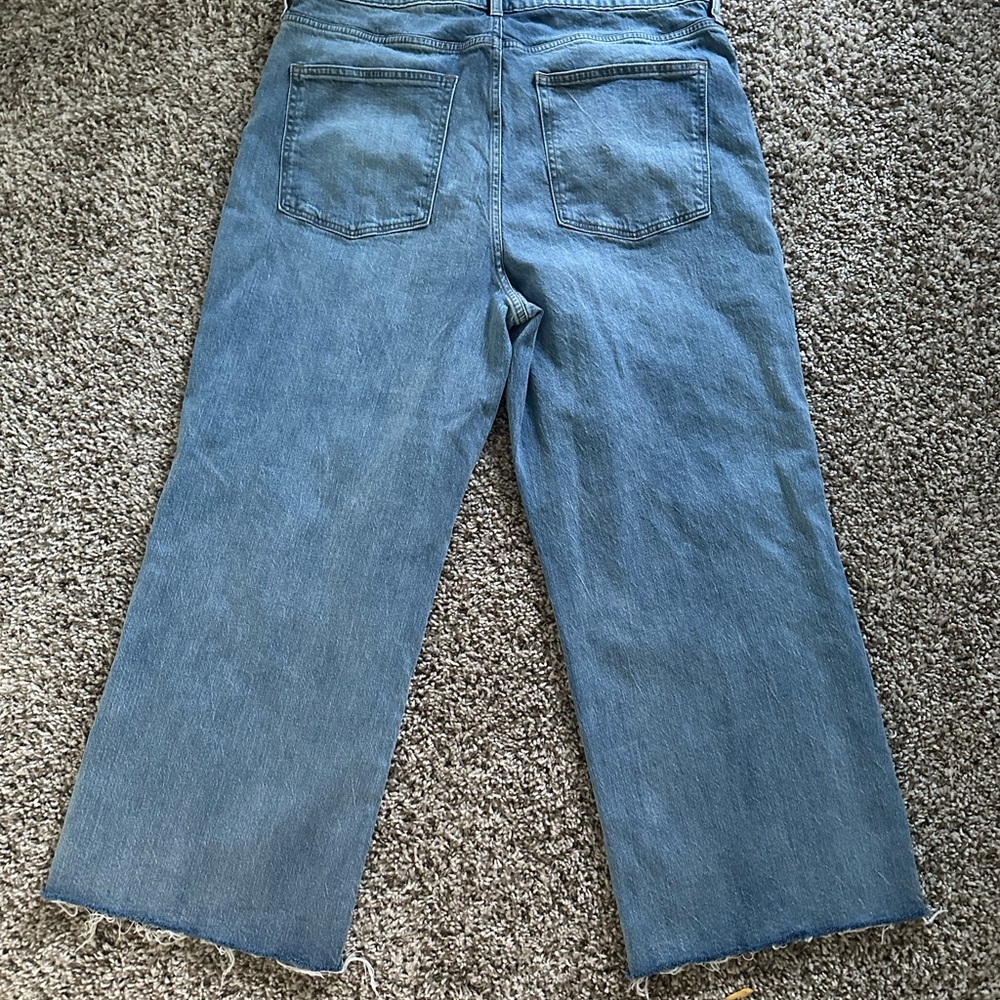 J Crew Wide Leg Crop Blue Women's Jeans - Picture 2 of 3